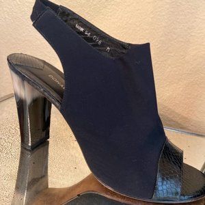 Donald Pliner two-tone heel sandal, size 9.5